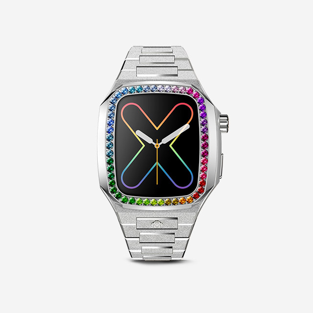 EVF 45-Rainbow Frosted  Silver｜Apple Watch Case｜