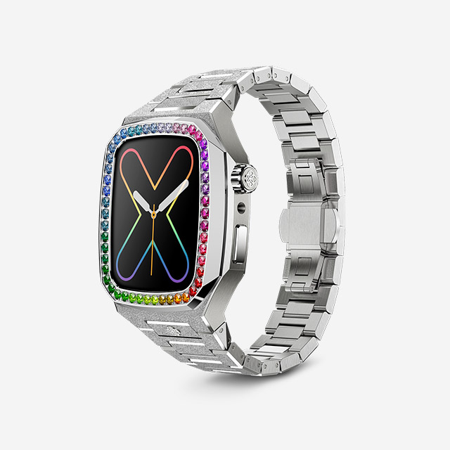 EVF 41-Rainbow Frosted  Silver｜Apple Watch Case｜