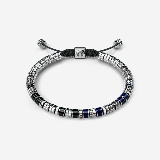 Bracelet - EV - Silver - Blue & Black