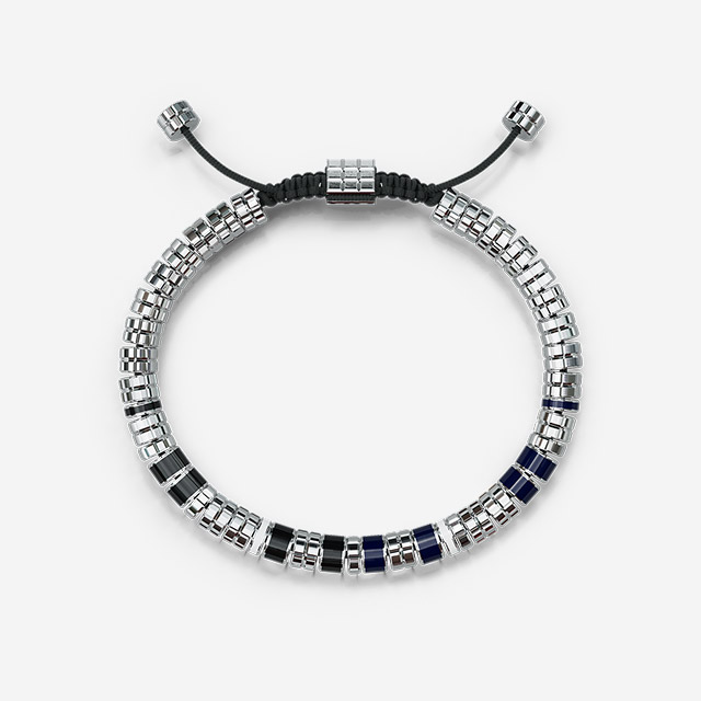 Bracelet - EV - Silver - Blue & Black