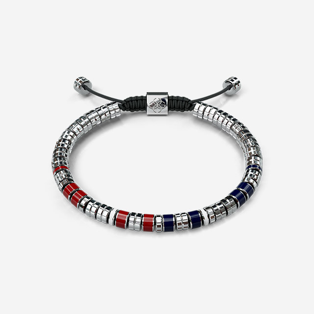 Bracelet - EV - Silver - Red & Blue