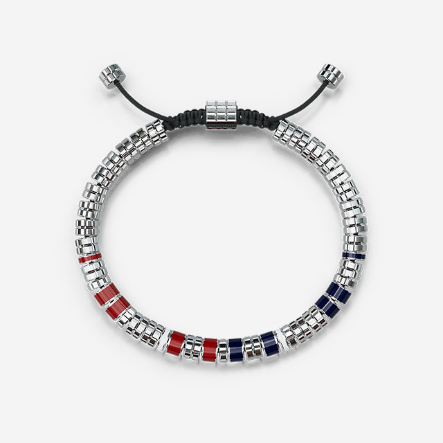 Bracelet - EV - Silver - Red & Blue