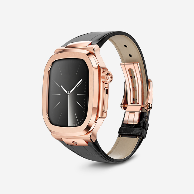 ROYAL45 - Rose Gold-Leather (BK)｜Apple Watch Case｜