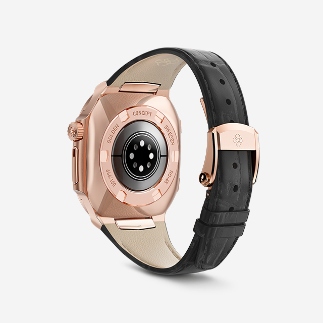 ROYAL45 - Rose Gold-Leather (BK)｜Apple Watch Case｜