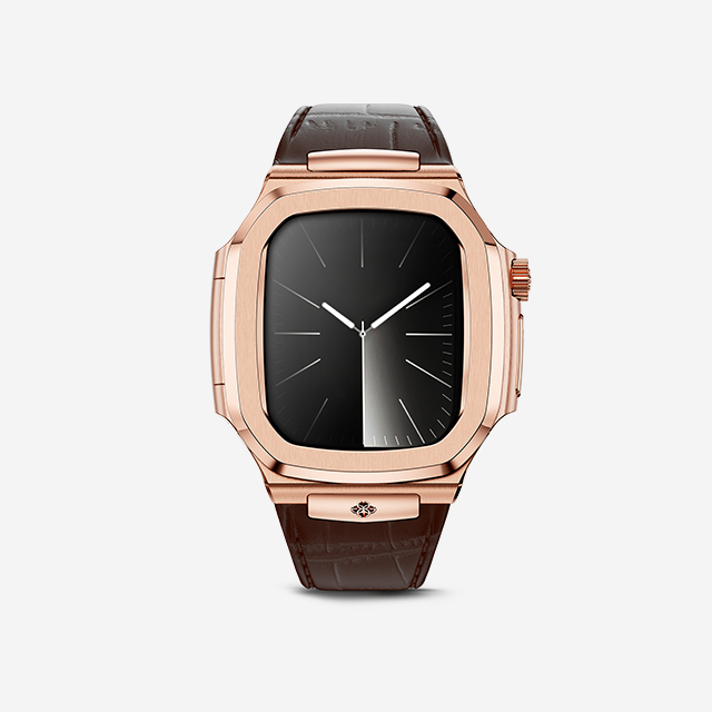 ROYAL45 - Rose Gold-Leather (BR)｜Apple Watch Case｜