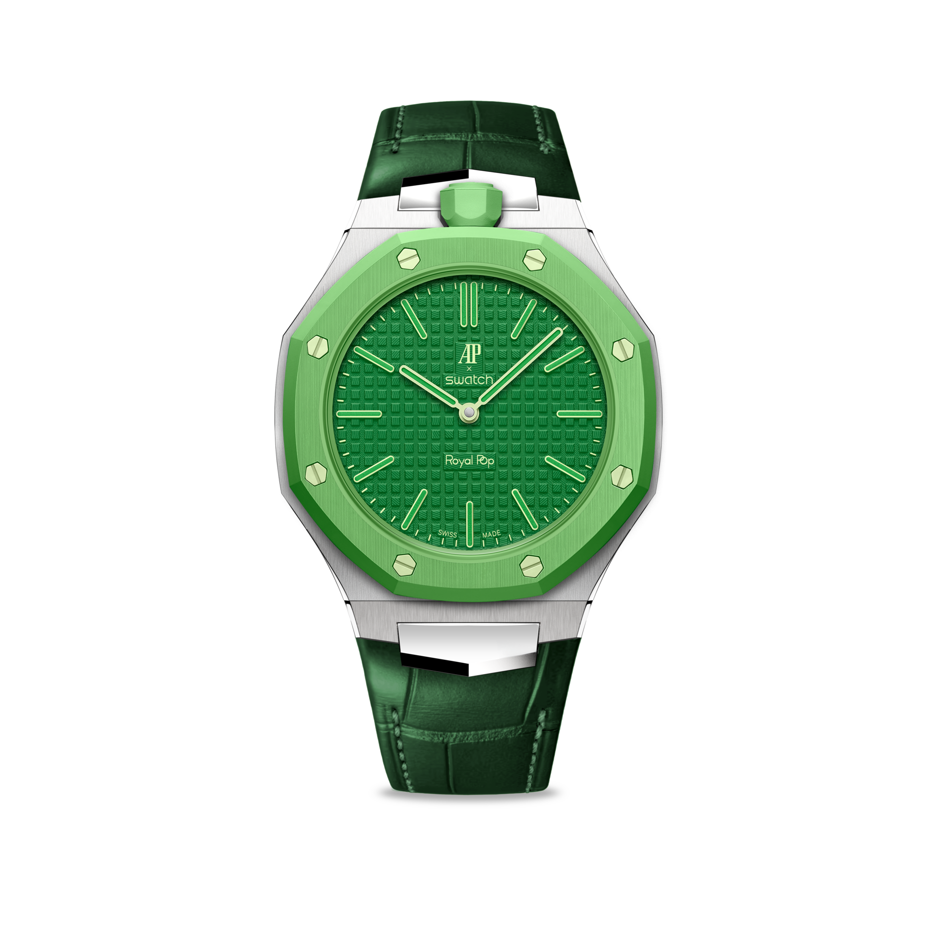 Pop Case皇家鱷魚紋皮革錶帶 - Green