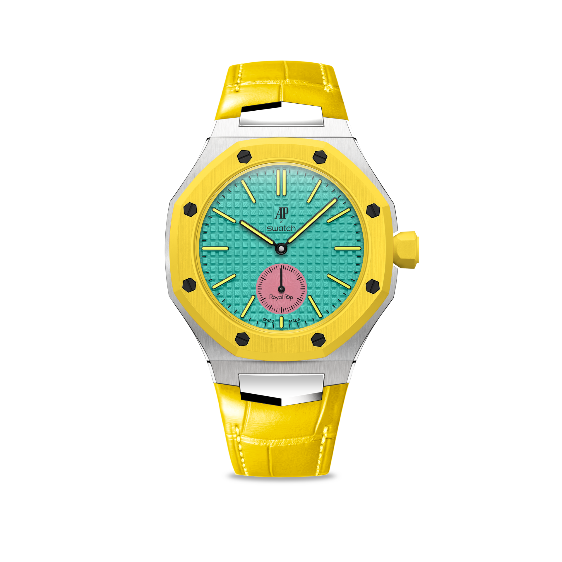 Pop Case皇家鱷魚紋皮革錶帶 -  Yellow