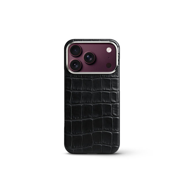 iPhone Case 17/ 18 鱷魚紋保護殼 - 黑