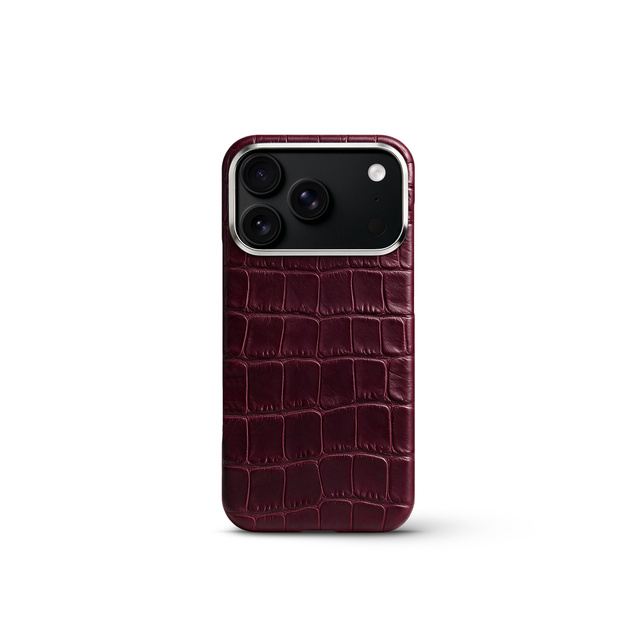 iPhone Case 17/ 18 鱷魚紋保護殼 - 勃根地紅