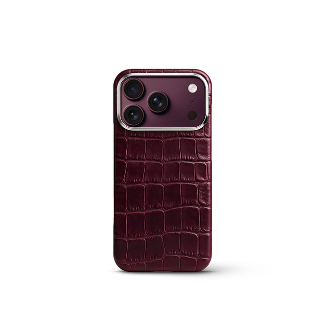 iPhone Case 17/ 18 鱷魚紋保護殼 - 勃根地紅