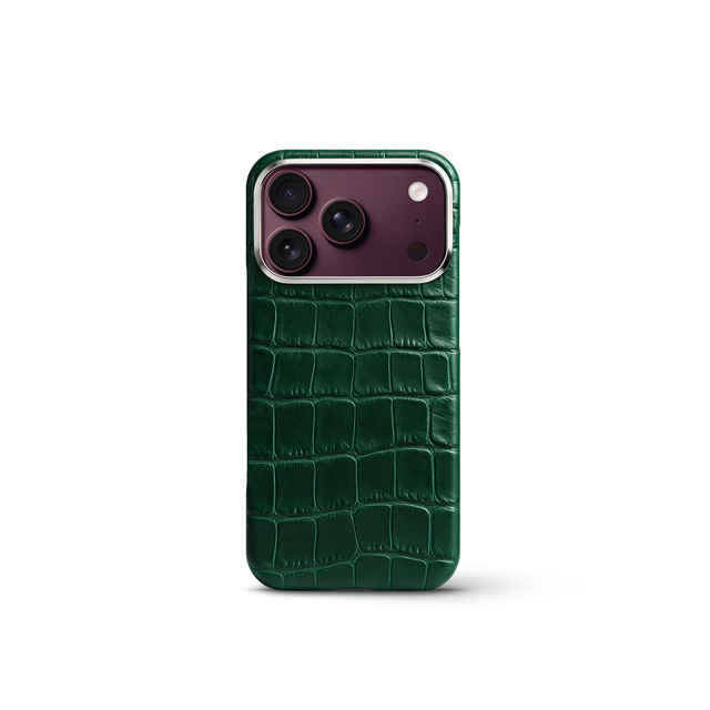 iPhone Case 17/ 18 鱷魚紋保護殼 - 深綠