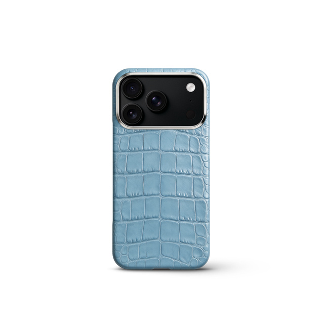iPhone Case 17/ 18 鱷魚紋保護殼 - 天藍
