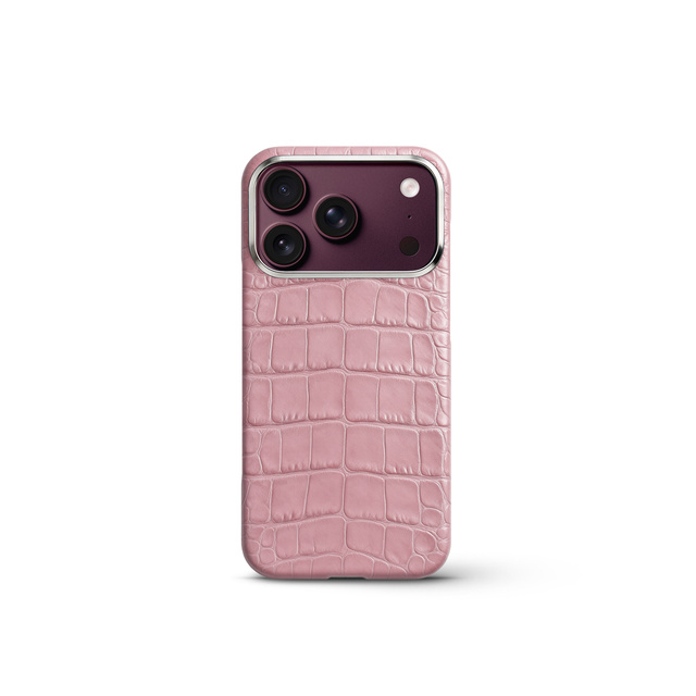 iPhone Case 17/ 18 鱷魚紋保護殼 - 粉