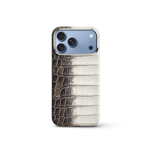 iPhone Case 17/ 18 鱷魚紋保護殼 - 銀
