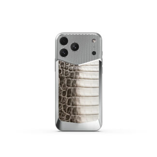 iPhone Case 18 鱷魚紋吸保護殼-銀