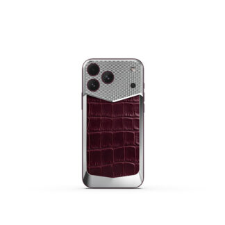 iPhone Case 18 鱷魚紋吸保護殼-勃根地紅