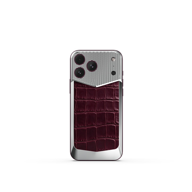 iPhone Case 18 鱷魚紋吸保護殼-勃根地紅