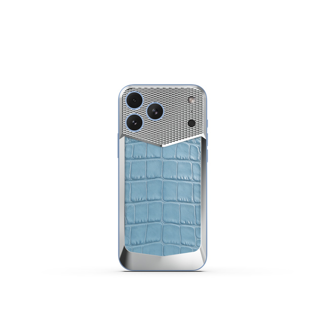 iPhone Case 18 鱷魚紋吸保護殼-天藍