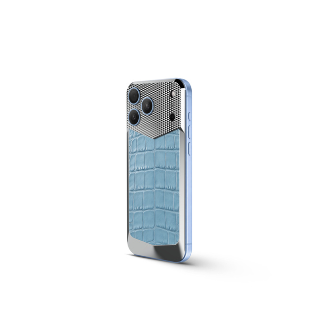 iPhone Case 18 鱷魚紋吸保護殼-天藍
