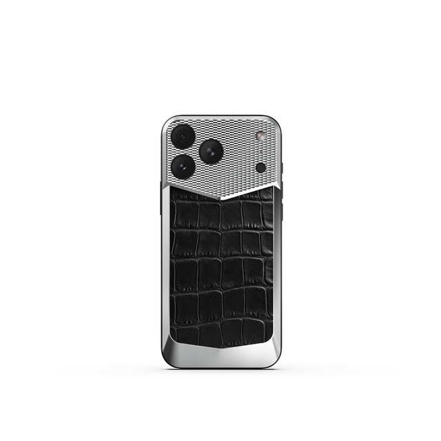 iPhone Case 18 鱷魚紋吸保護殼-黑